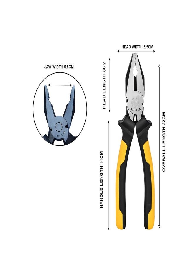 Kitchsy Safe Insulated Combination Plier for All Electrical Applications | Chrome Vanadium | Anti-Slip Grip | Best for Cutting Wires, Gripping, Bending, Pulling, etc.(8 inch - Multicolor) - Image 2
