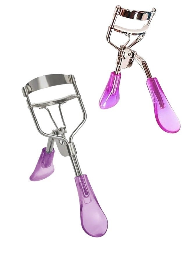 Professional Stainless Steel & Acrylic Eyelash Curler – Comfortable Ergonomic Handle Fits All Eye Shapes – High-Quality Makeup Tool for Effortless, Safe, and Natural Long-Lasting Eyelash Curling – Perfect for Beginners and Professional Makeup Artists- Purple - Image 2