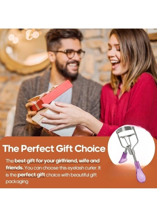 Professional Stainless Steel & Acrylic Eyelash Curler – Comfortable Ergonomic Handle Fits All Eye Shapes – High-Quality Makeup Tool for Effortless, Safe, and Natural Long-Lasting Eyelash Curling – Perfect for Beginners and Professional Makeup Artists- Purple - Image 4