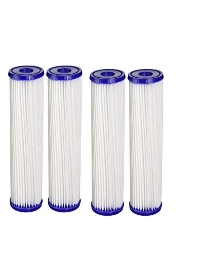CFS - 4 Pack Whole House Pleated Water Filter Cartridges - Remove Bad Taste & Odor - Whole House Replacement Water Filter Cartridge - 30 Micron - White