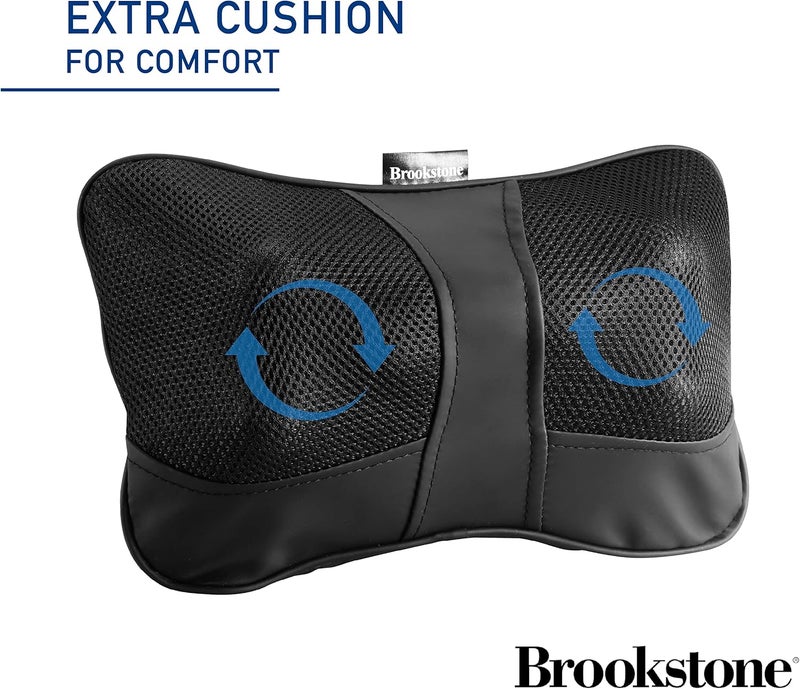 Brookstone Shiatsu Neck and Lumbar Massager Deep Kneading Massage Pillow with Heat  Neck Shoulder Leg Lumbar Portable Massager Electric Massage Pillow for Home Office Car - Image 5