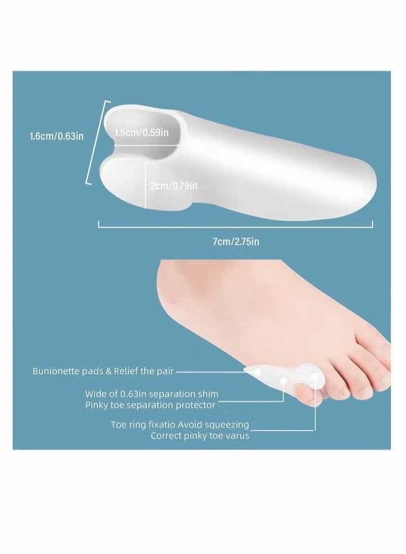 Bukela Silicone Gel Small Toe Bunion Relief Toe Separator (1PAIR) - Pinky Toe Alignment/Bunionette Pad - Corns/Callus Relief Wrap - Unisex - Foot Care - Image 2