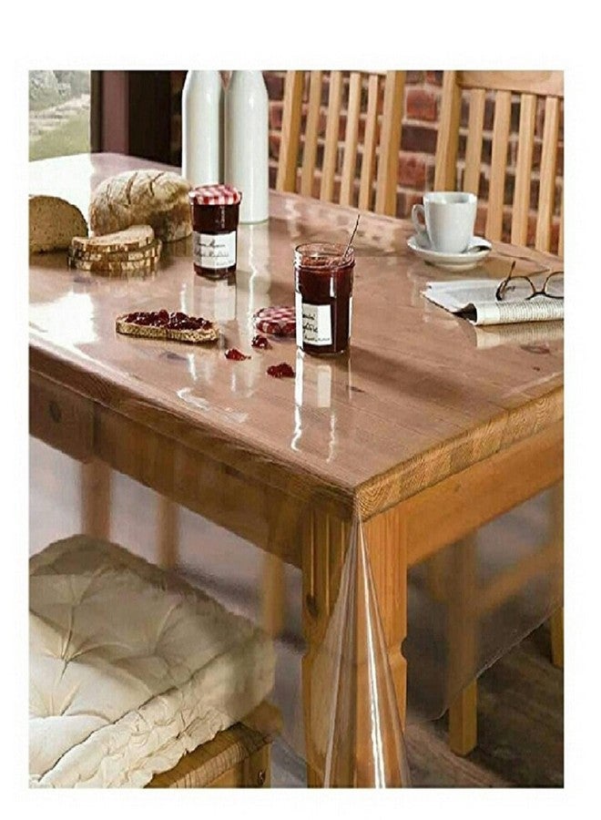 MONKDECOR PVC Transparent 2 Seater/Centre Square Table Cover Without Lace (Size-48x48 Inch. Square) - Image 1