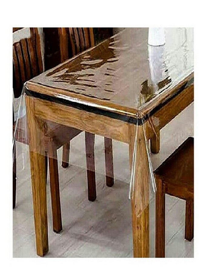 MONKDECOR PVC Transparent 2 Seater/Centre Square Table Cover Without Lace (Size-48x48 Inch. Square) - Image 2
