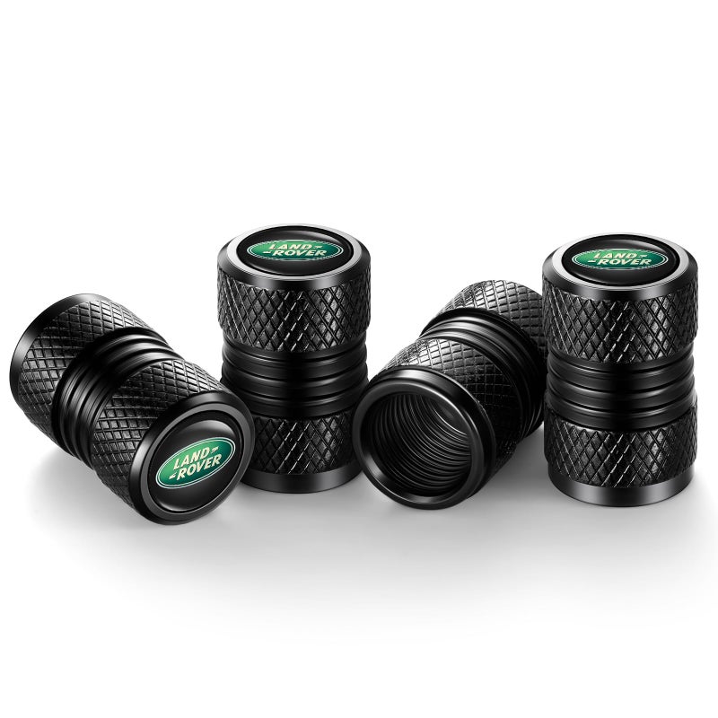 YHEESHIGN Tire Valve Stem Caps, Compatible with Land Rover Series Stem Cap Universal Car Air Cover Car Accessories for Cars, SUV, Truck, Motorcycles 4pcs ï¼ˆBlackï¼‰ - Image 4