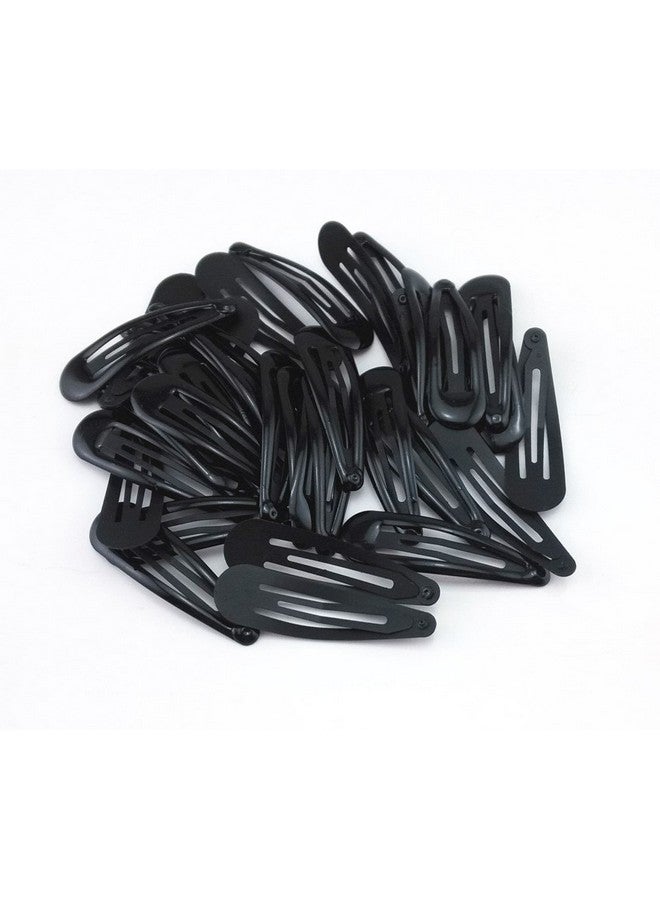 Yueton 36Pcs Glossy Black Round Edge Snap Prong Clips Bendy Hair Clips Barrettes For Ladies Girls Hair Bows - Image 1