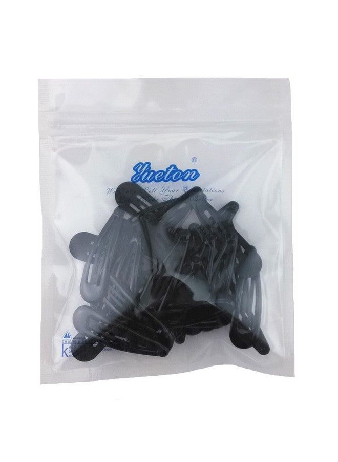 Yueton 36Pcs Glossy Black Round Edge Snap Prong Clips Bendy Hair Clips Barrettes For Ladies Girls Hair Bows - Image 5