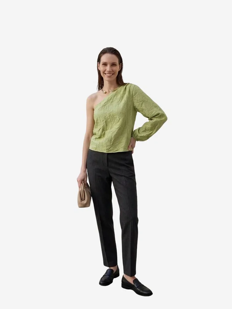 ماي فاشن MY FASHION Off-Shoulder Cut-Out Cotton Poplin Blouse