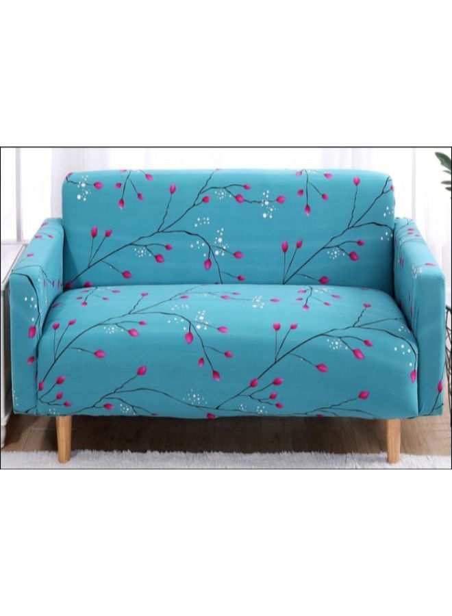 NIBEMINENT Comfortable Flower Printed Sofa Slipcover Blue/Pink/Black 90 x 140centimeter