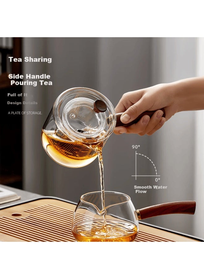 Yihutea Glass Tea Set, Complete Home Kung Fu Tea Cups, Teapot With Filter, Tea Tray For Office Use, Tea Brewing And Drinking Equipment - Image 2