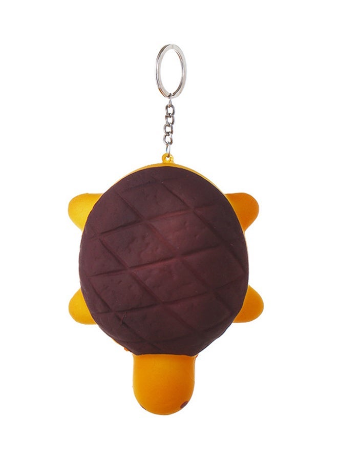 NIBEMINENT Stylish Leather Key Ring Brown/Yellow - Image 1