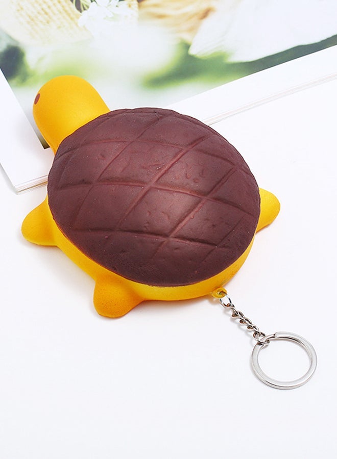NIBEMINENT Stylish Leather Key Ring Brown/Yellow - Image 3