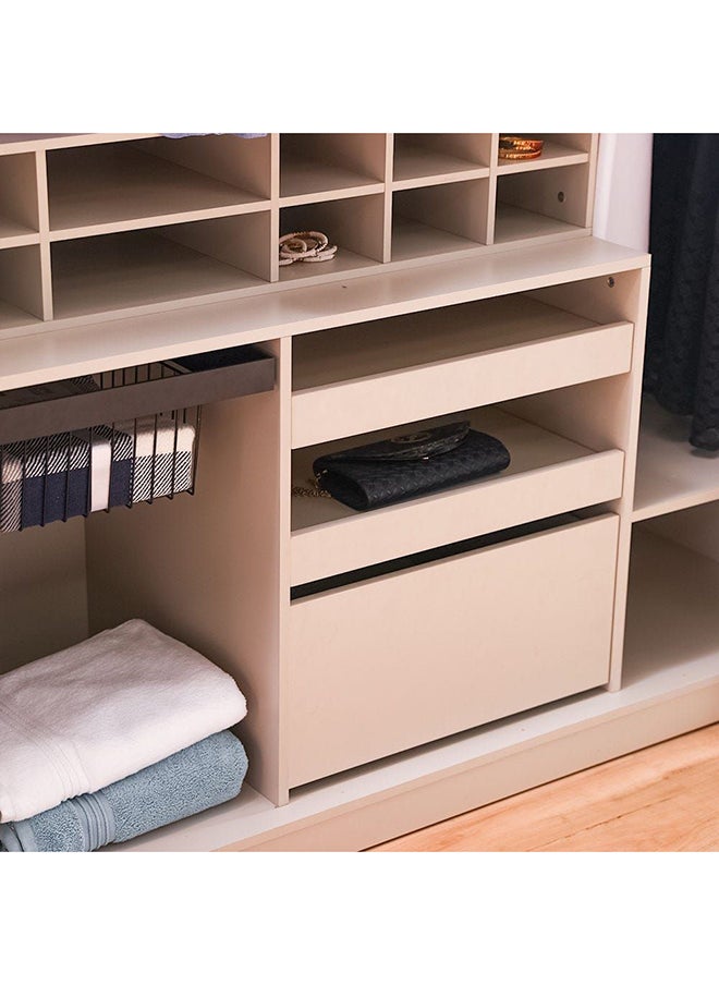 DANUBE HOME Defne 2 Meter Wardrobe Extra Sturdy Closet, Clothes Storage Cupboard Modern Design Space Saving Swing Door Cabinet For Bedroom L 203x61x230 cm  Cream/Black  - Image 4