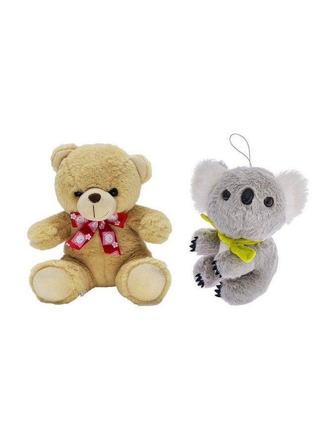 Dimpy Stuff Dimpy Stuff Combo of Kwala with Muffler 22 cm 9 inch and Premium Bear 24 cm 9.5 inch Toys for Kids, Boys and Girls, Age 3 Years and Above Pack of 2 - Image 1