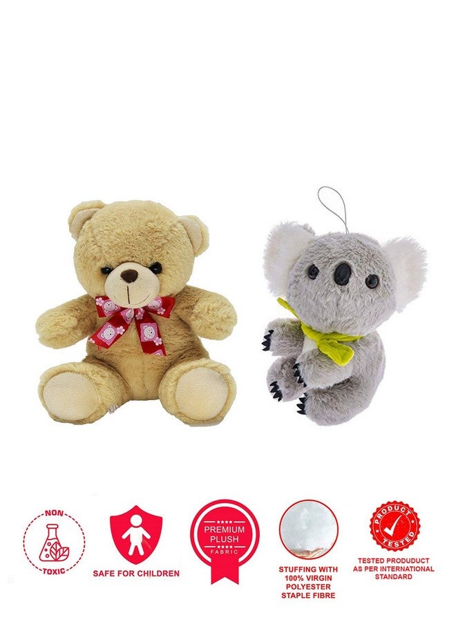 Dimpy Stuff Dimpy Stuff Combo of Kwala with Muffler 22 cm 9 inch and Premium Bear 24 cm 9.5 inch Toys for Kids, Boys and Girls, Age 3 Years and Above Pack of 2 - Image 3