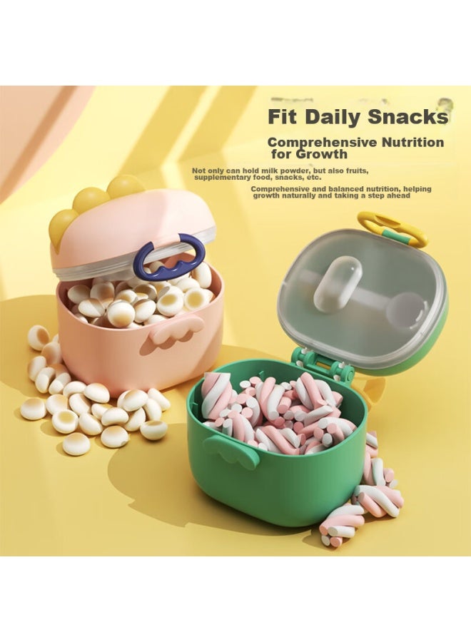 Bao Shi Baoshi Portable Baby Formula Container, Snack Storage Box, Complementary Food Organizer, Sealed Moisture-proof Container, Dinosaur Green - Image 5