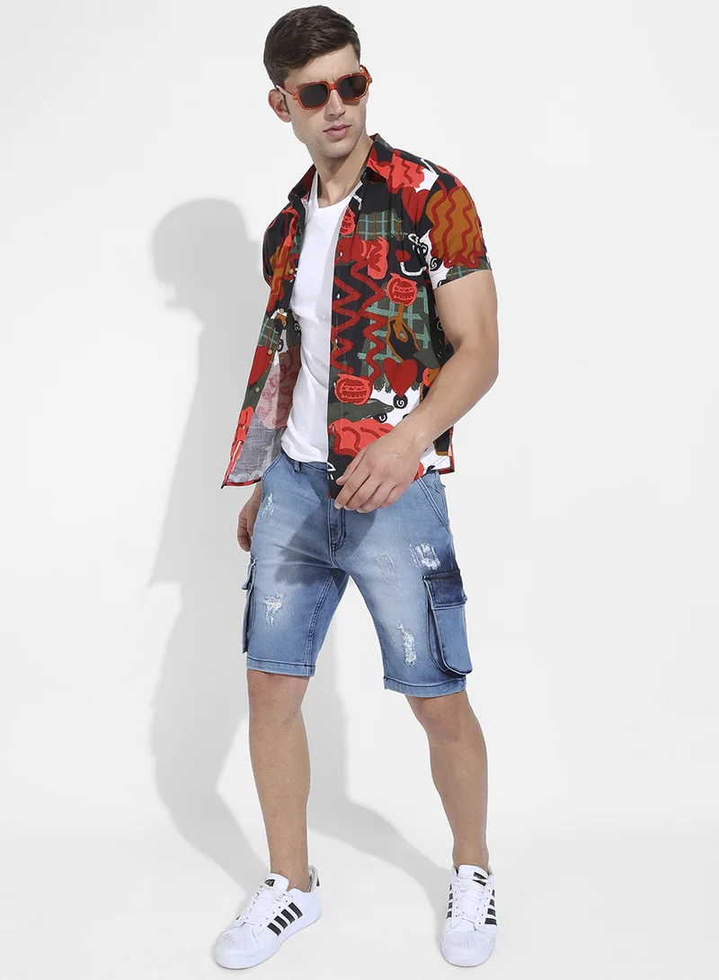Campus Sutra Men's Multicolour Artistic Romance Shirt