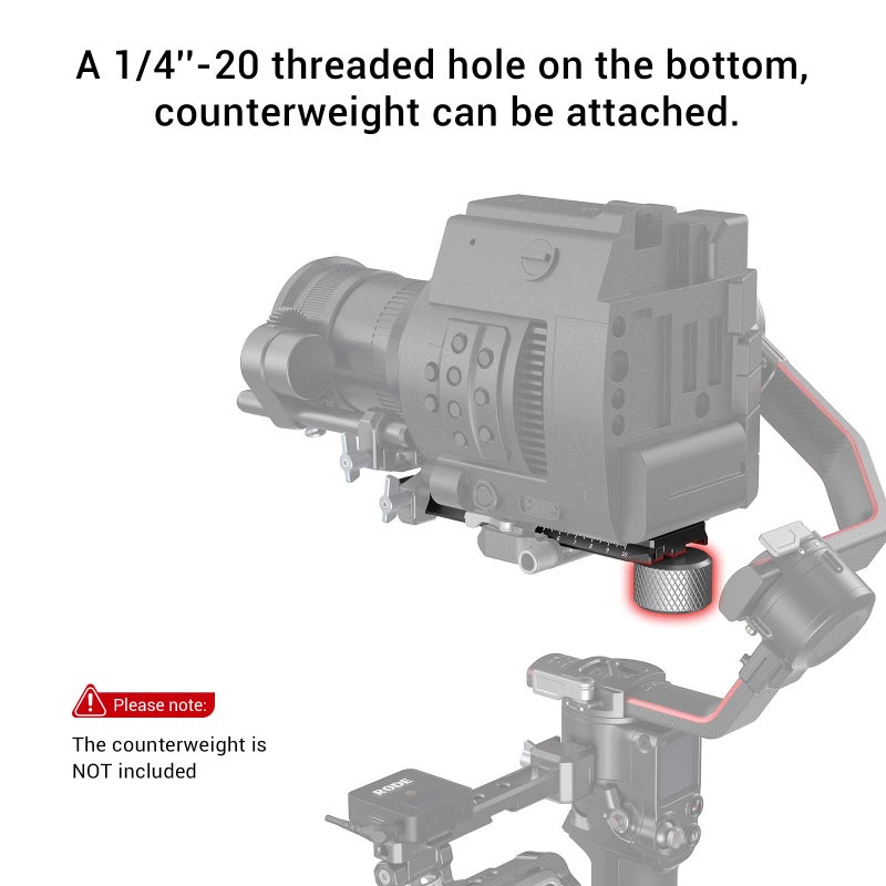 SMALLRIG Camera Extended Quick Release Plate Adapter for DJI RS 2 / RS 3 / RS 3 Pro & for Ronin-S Gimbal - 3031 - Image 3
