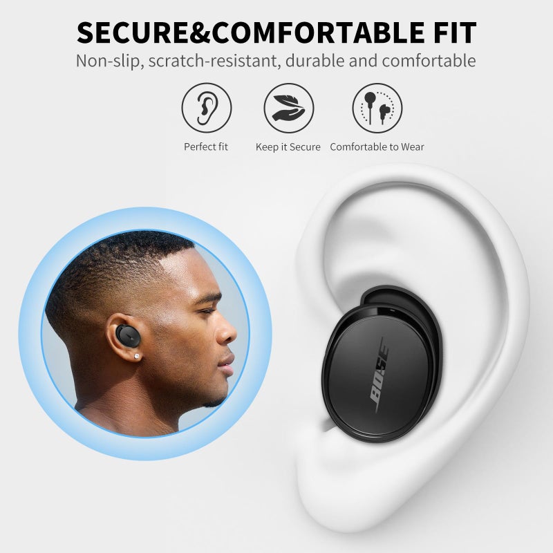 TUDIOW [3 Pairs] Ear Tips Covers for New Bose QuietComfort Earbuds, Sport Anti-Slip EarTips Silicone Anti Scratches Replacement Ear Covers Earbuds Accessories (S/M/L) (Black) - Image 5