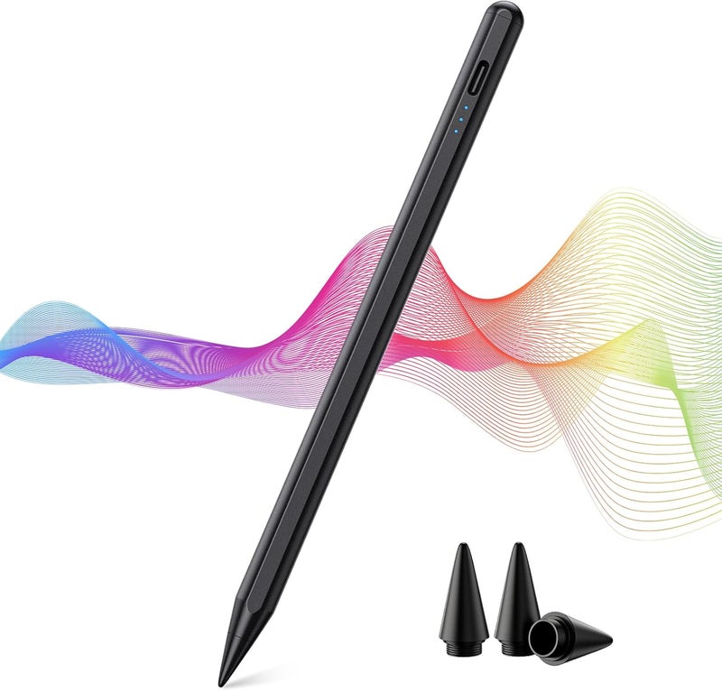 Kingone Stylus Pen,ipad Pencil With Ultra High Precision &Tilt Sensitivity,LED Power Display Strong Magnetic,Prevents False Touch,Universal iPad Stylus Pencil for iPa d 2018 & Later (Black) - Image 1
