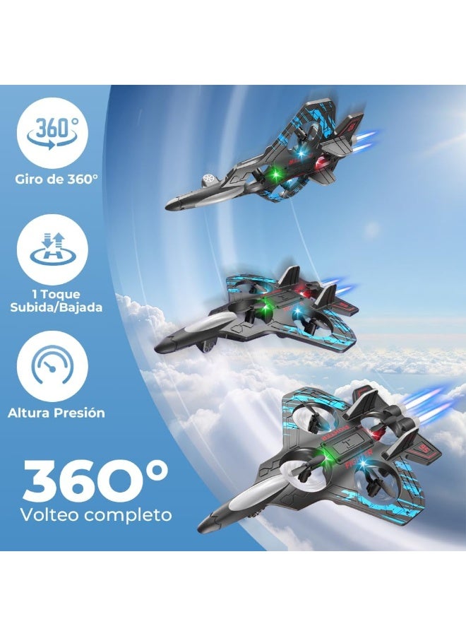 Remote-controlled combat drone - 360-degree rotation, LED lighting, and shatterproof EPP body - Image 2