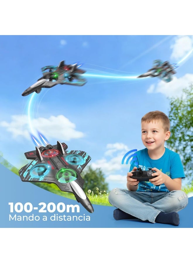 Remote-controlled combat drone - 360-degree rotation, LED lighting, and shatterproof EPP body - Image 4