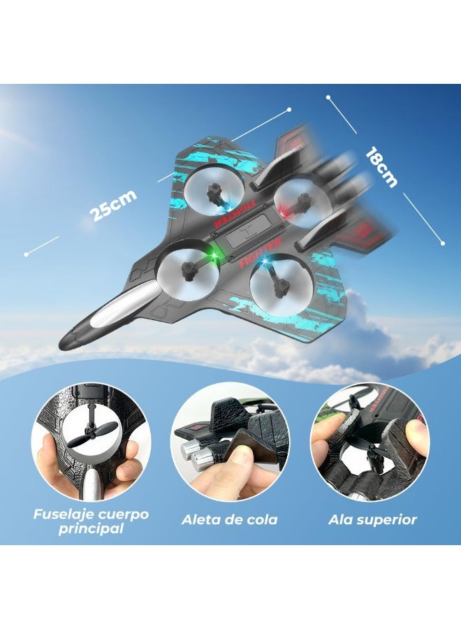 Remote-controlled combat drone - 360-degree rotation, LED lighting, and shatterproof EPP body - Image 5