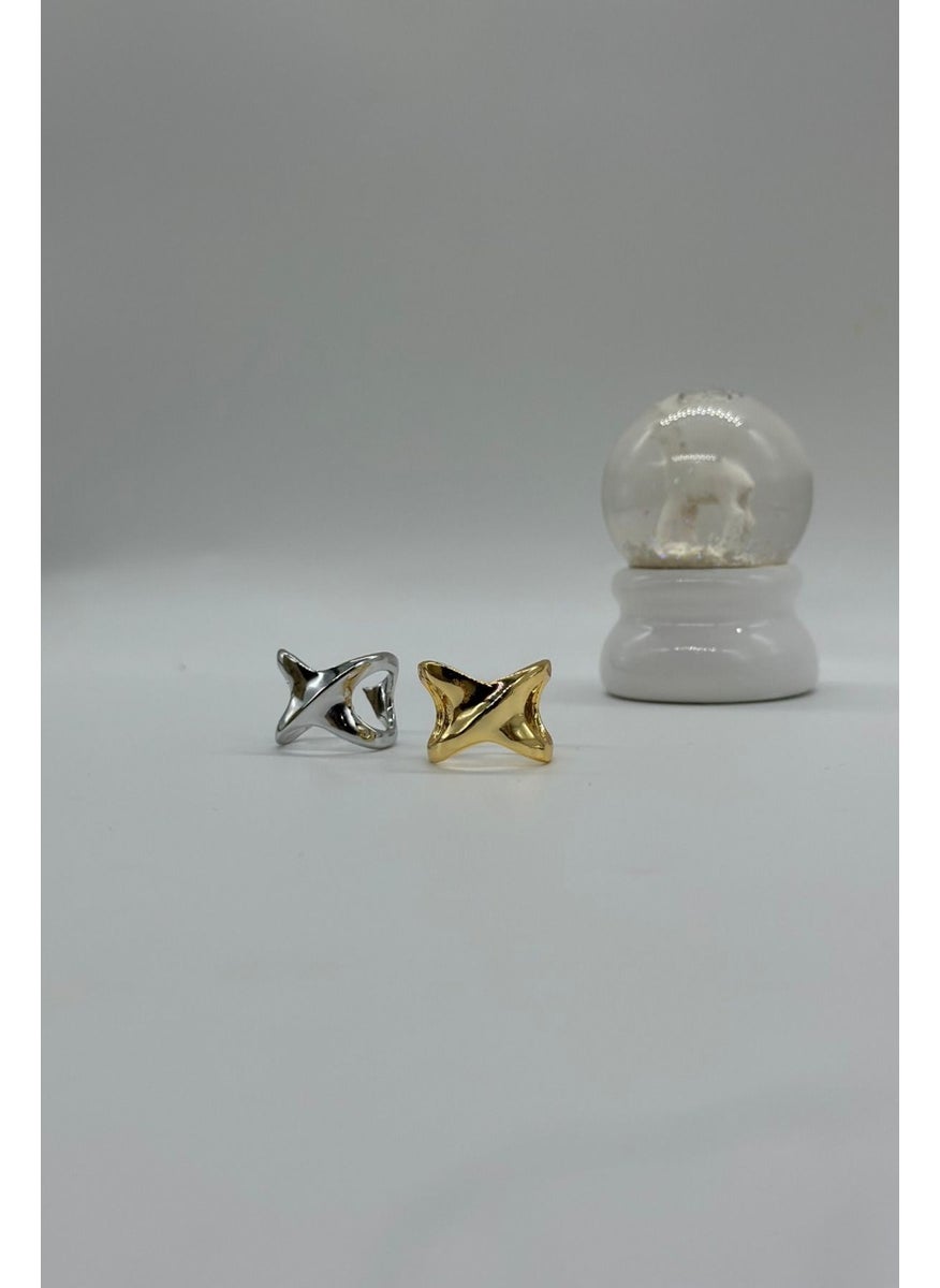 Riton - metal Adjustable Ring Minimalist Tic Tac Earrings, The Perfect Combination of Simplicity and Style - Image 1
