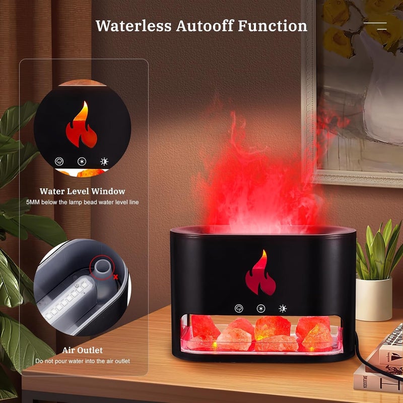 Seadra Seadra Salt Lamp Diffuser Crystal Salt Lamp Diffuser for Essential Oils Aromatherapy Diffuser Humidifier 220ML Himalayan Salt Lamp USB Night Light 3in1 Crystal Lamp  - Image 4