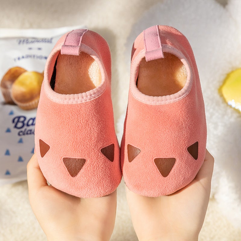 Children'S Floor Shoes Thick Bottom Polar Fleece Non-Slip Home Soft Bottom Fleece-Lined Thick Plush Shoes Cartoon Cold-Proof Floor Socks - Image 1