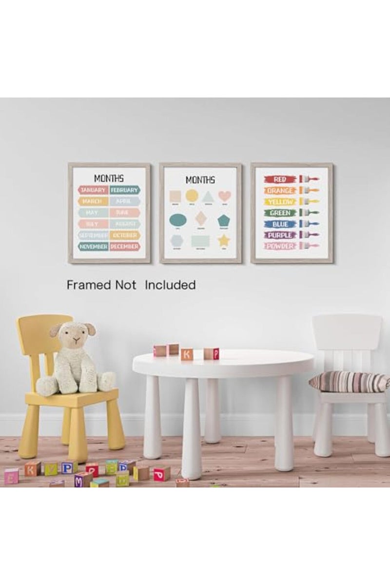 LIYAOLI Alphabet Wall Decor 11 x14 inch Unframed Set of 6 Alphabet Poster Days of The Week Poster Learning Posters for Toddlers 1-3 Nursery Kids Wall Art Playroom Decor - Image 5