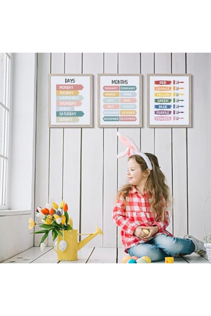 LIYAOLI Alphabet Wall Decor 11 x14 inch Unframed Set of 6 Alphabet Poster Days of The Week Poster Learning Posters for Toddlers 1-3 Nursery Kids Wall Art Playroom Decor - Image 2