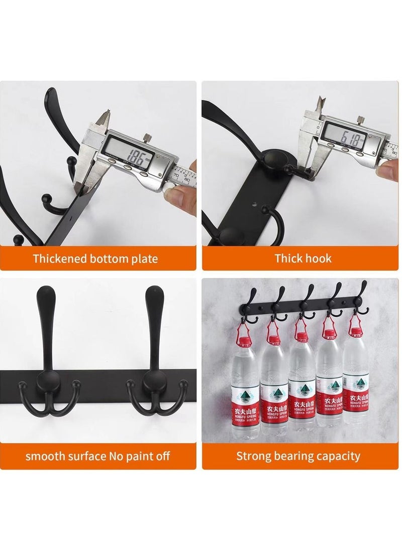 HomarKet - Stainless Steel Wall Mount Hook Hanger for Coat Robe Hat Clothes Towel Rack Black - Image 1