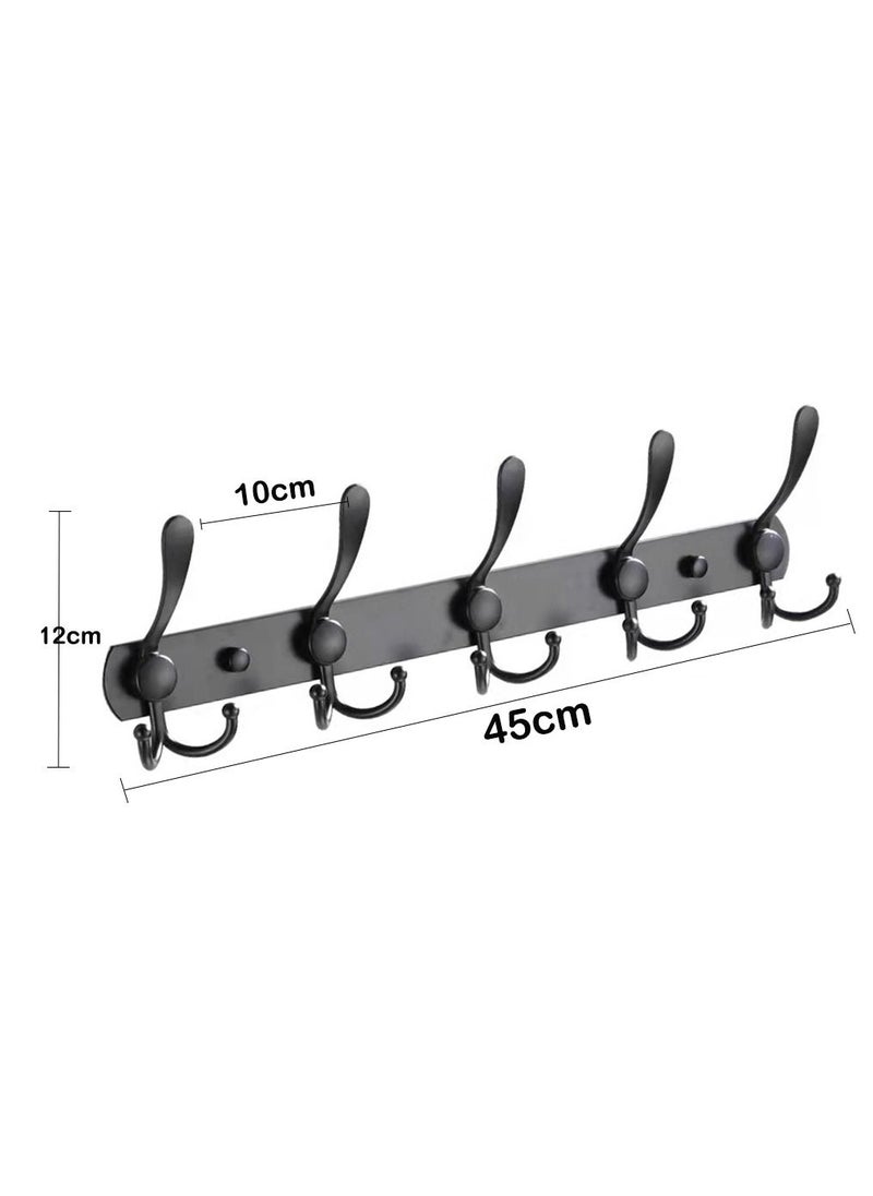HomarKet - Stainless Steel Wall Mount Hook Hanger for Coat Robe Hat Clothes Towel Rack Black - Image 1