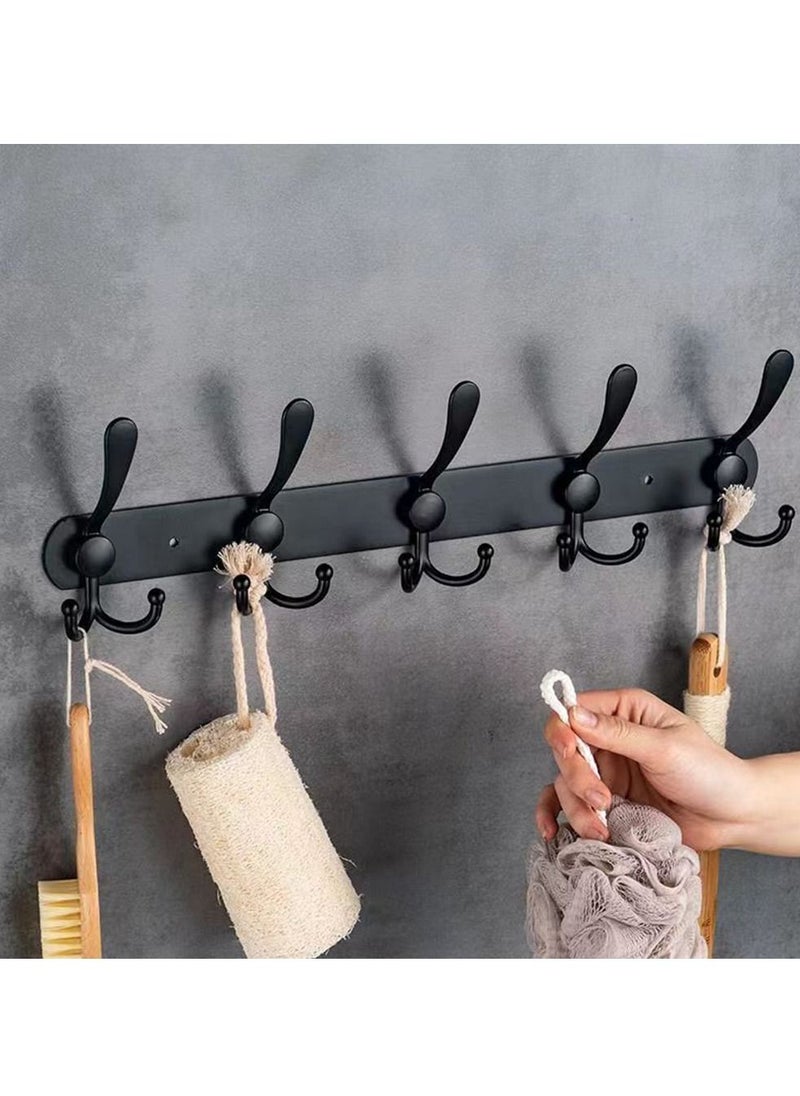 HomarKet - Stainless Steel Wall Mount Hook Hanger for Coat Robe Hat Clothes Towel Rack Black - Image 1