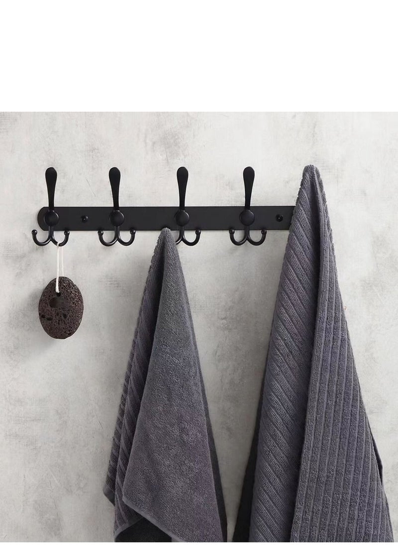 HomarKet - Stainless Steel Wall Mount Hook Hanger for Coat Robe Hat Clothes Towel Rack Black - Image 1