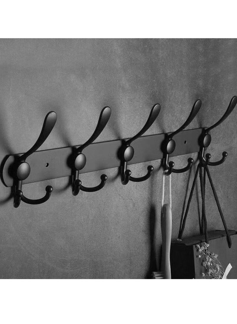 HomarKet - Stainless Steel Wall Mount Hook Hanger for Coat Robe Hat Clothes Towel Rack Black - Image 1