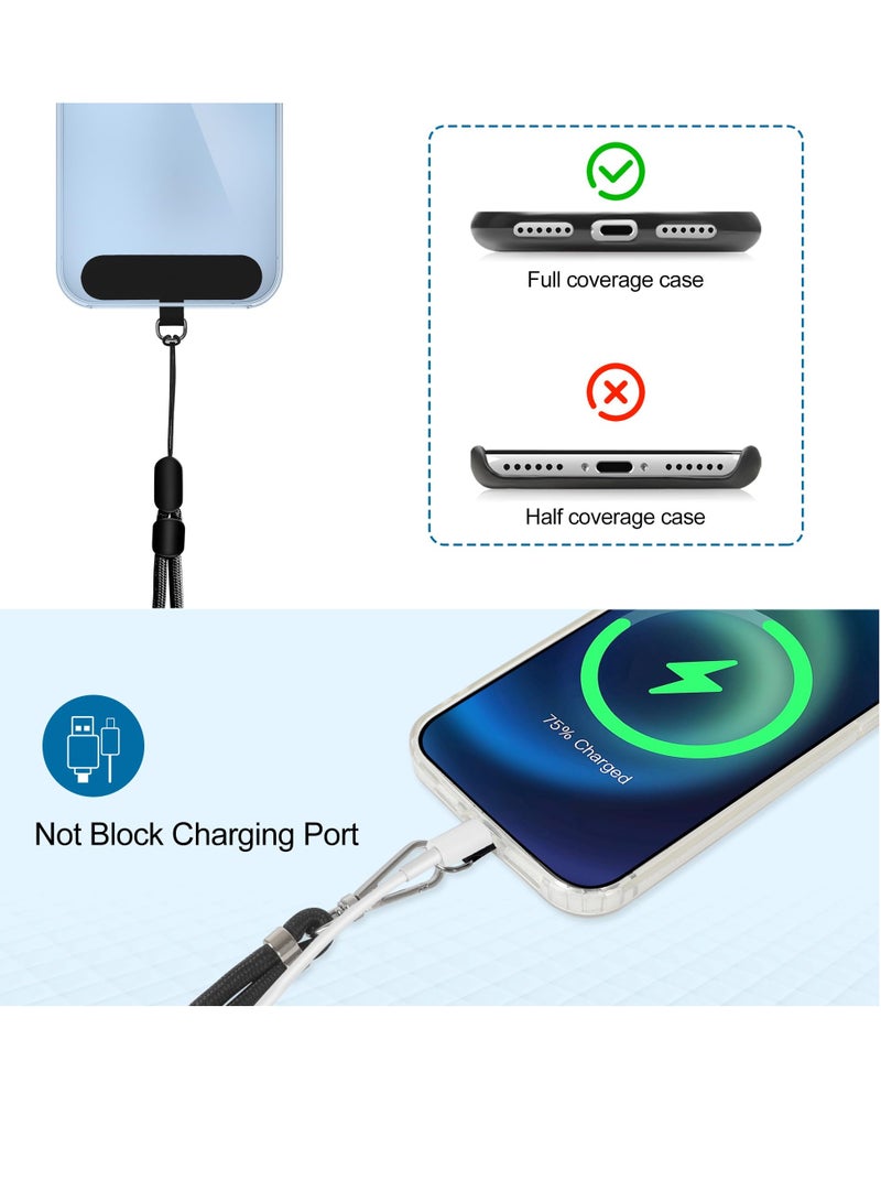 Phone Lanyard, 2 Pack Adjustable CellPhone Lanyard Crossbody Neck Strap and 2 Pack Phone Wrist Strap with Tether Tabs Compatible for iPhone Android Smartphones - Image 3