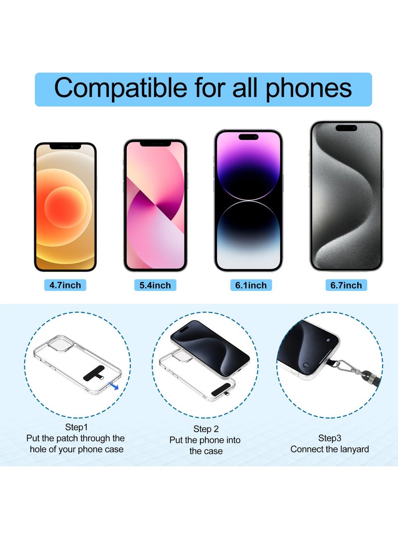 Phone Lanyard, 2 Pack Adjustable CellPhone Lanyard Crossbody Neck Strap and 2 Pack Phone Wrist Strap with Tether Tabs Compatible for iPhone Android Smartphones - Image 5
