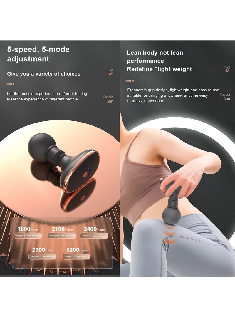 5 Speed Mini Portbale USB Reachrageable Massage Gun Deep Tissue Muscle Massager Body Pain Relief Tool For Body And Neck Vibrator Fitness