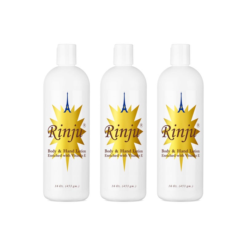 Rinju Body  Hand Lotion  Pack of 3 NonGreasy for Women  Men  16 Oz Cocoa Butter for Extremely Dry Skin  Pierre La Touche Lotion 2 Oz  Vitamin E Moisturizer