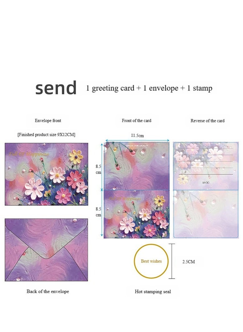 Oil Painting Style Gift Bag, Birthday Gift Box, Envelope Packaging Bag, Creative Paper Gift Bag, Holiday Gift Box, Gift Bag（L） - Image 4