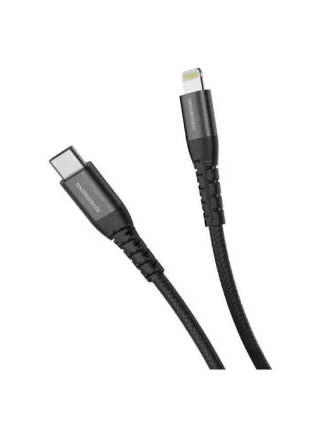 ريفرسونج كابل ريفر سونج Alpha من لايتنينج إلى USB-C موديل CL90 – طول 3 متر، شحن سريع 20 واط، تصميم نايلون مع سبائك الألومنيوم، لون أسود - Image 2