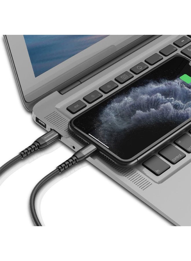 ريفرسونج كابل ريفر سونج Alpha من لايتنينج إلى USB-C موديل CL90 – طول 3 متر، شحن سريع 20 واط، تصميم نايلون مع سبائك الألومنيوم، لون أسود - Image 4