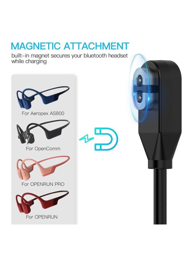 AWINNER 2 Pack Compatible for Shokz Charging Cable,Magnetic USB Charger Cord Compatible for Aftershokz Aeropex AS800,Shokz OpenRun Pro,OpenRun,OpenRun Mini,OpenComm Bone Conduction Headphones - Image 2