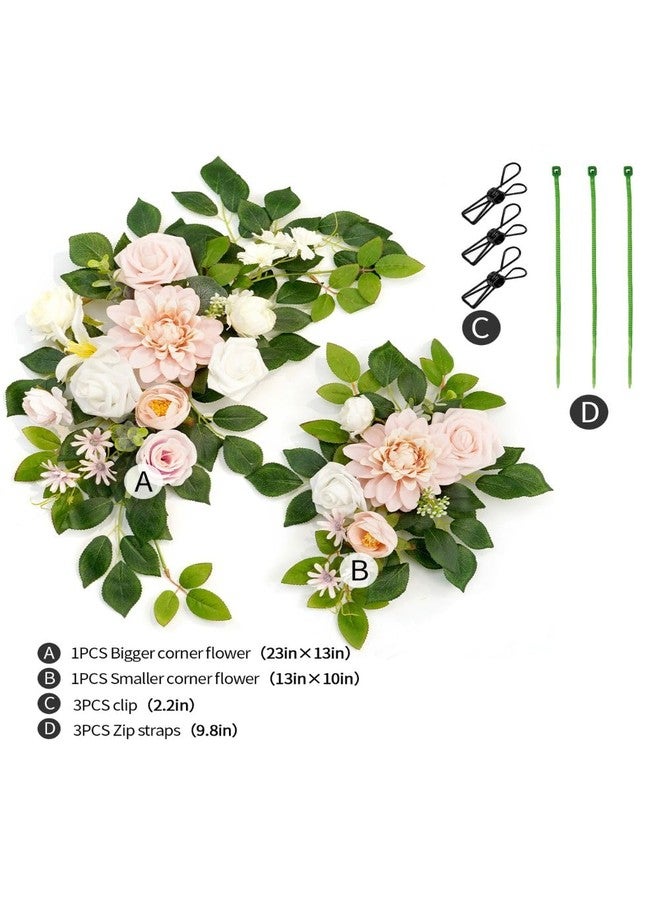 Piklado Wedding Decor (Pack of 2) Welcome Sign Flower Backdrop Garland for Ceremony Reception Wall Easel Home Decoration Entryway Faux Outdoor Board Head Table Decor (Blush) - Image 3