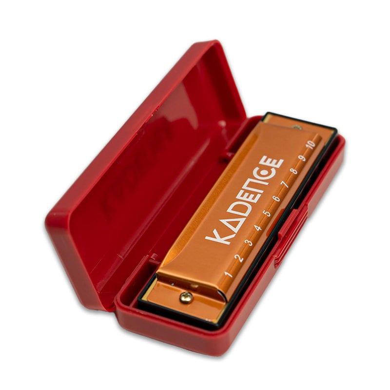 Kadence Daitonic Harmonica T104, With Learning course Key of C 10 Holes 20 tones Mouth Organ for Kids Adults and Beginners,with Hard Case (Gold) - Image 2