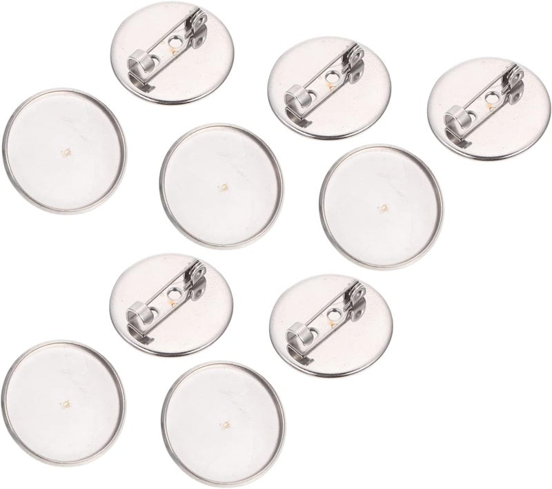 NOLITOY Brooch Pins 20pcs Round Brooch Trays Lapel Pin Backs for Craft Projects - Image 1