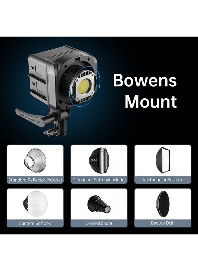GVM Great Video Maker GVM SD80D 80W LED Video Light Kit with Softbox, Bowens Mount, CRI97+, 2700K-7500K Color Temperature, APP Control, and Tripod Stand for Video and Wedding Shooting  - Image 5