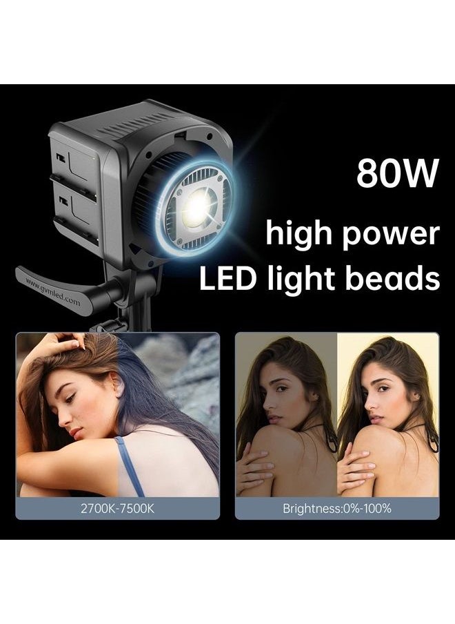 GVM Great Video Maker GVM SD80D 80W LED Video Light Kit with Softbox, Bowens Mount, CRI97+, 2700K-7500K Color Temperature, APP Control, and Tripod Stand for Video and Wedding Shooting  - Image 2